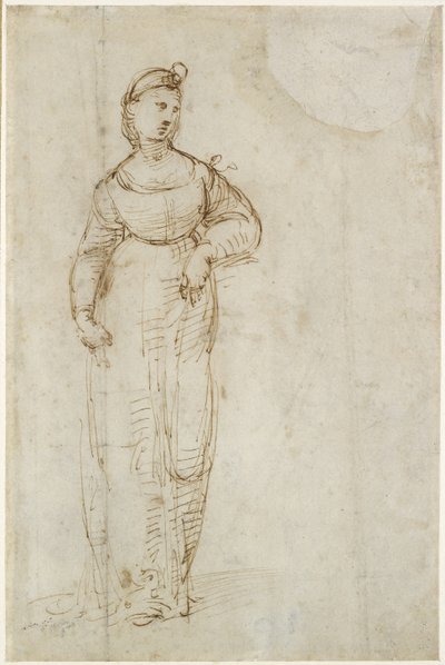 Recto: Study for St Catherine, WA1846.168 by Raffaello Sanzio Raphael